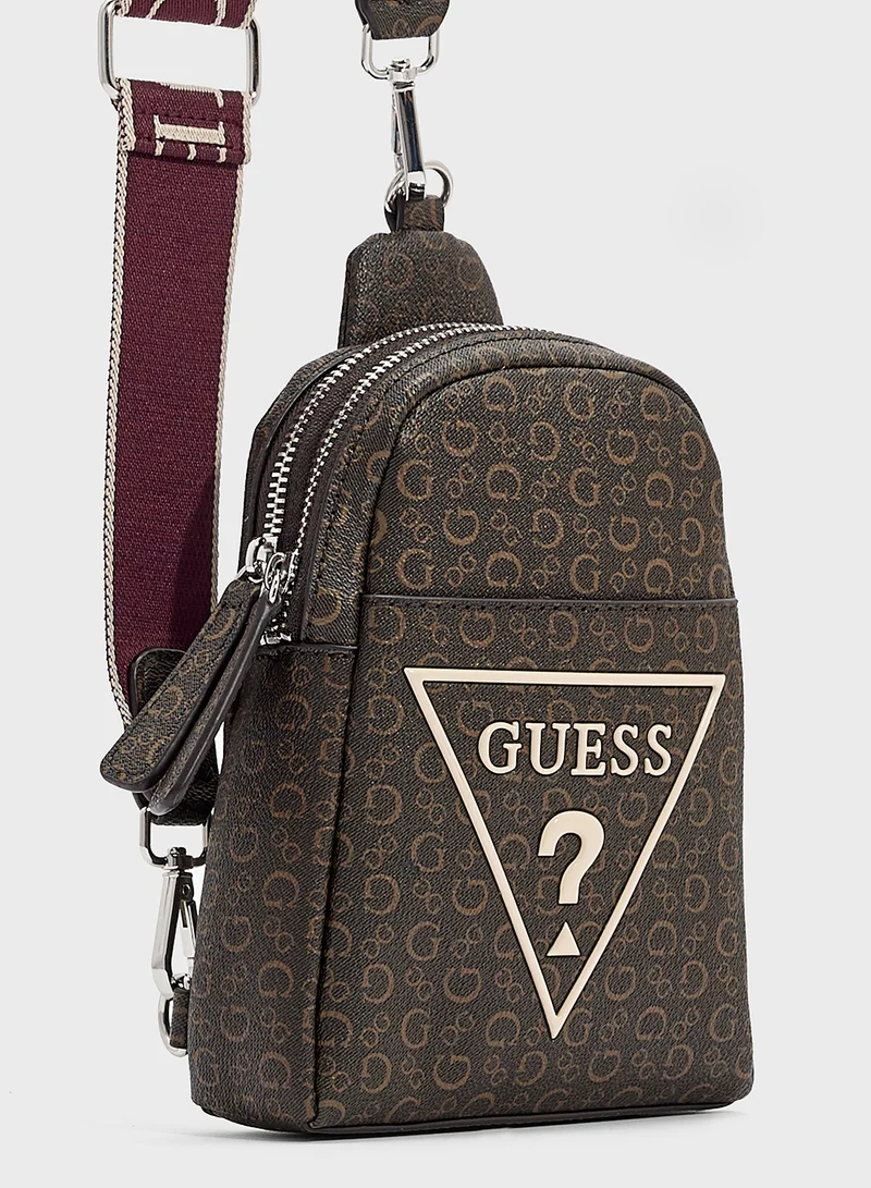 GUESS Farah Mini Dbl Zip Sling Bag
