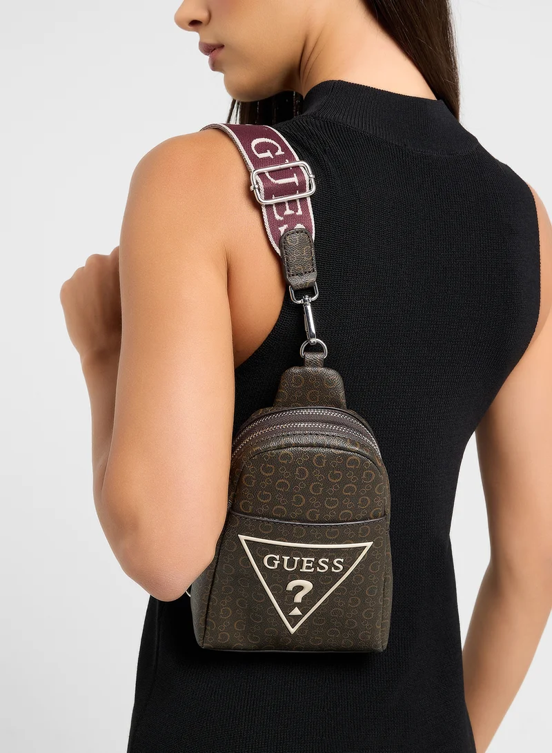 GUESS Farah Mini Dbl Zip Sling Bag