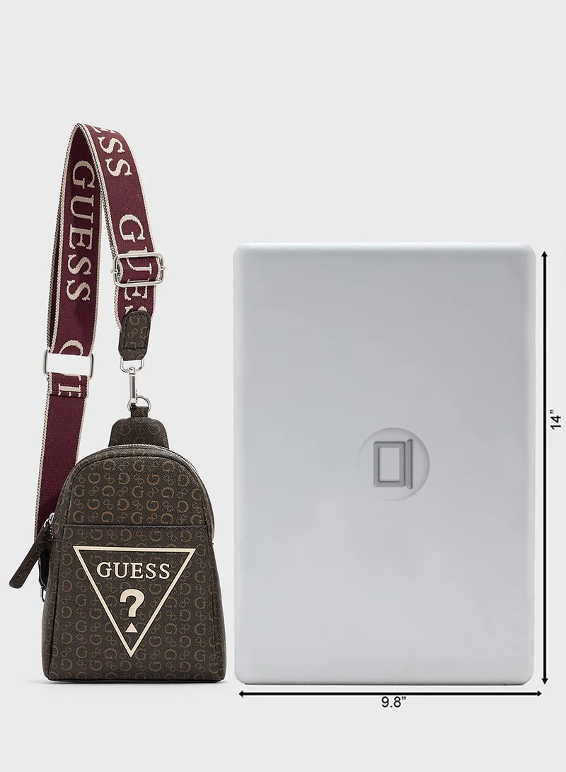 GUESS Farah Mini Dbl Zip Sling Bag