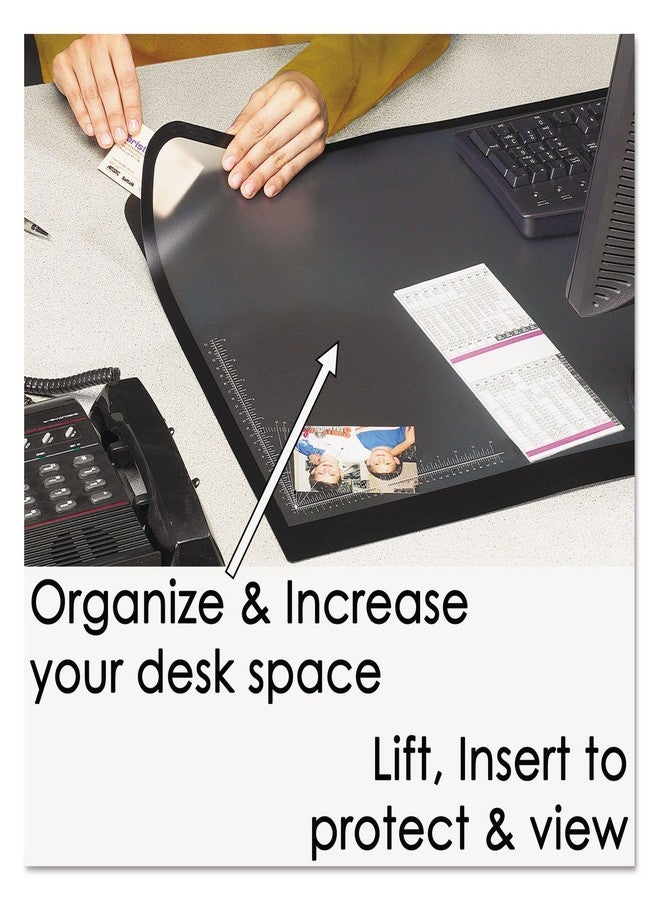 Artistic 41700S Lift-Top Pad Desktop Organizer with Clear Overlay, 22 x 17, Black - Image 2