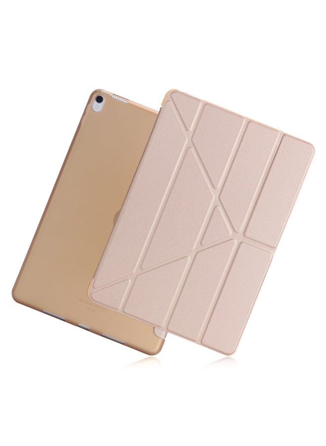 Generic - IPad Pro10.2tpu Protective Case IPad2022 Set 9.7 Silicone Anti-drop Multi-fold Flat Case Mini45-Color:Gold-Applicable Model:iPad5/6/ipad9.72018/ipad9.7 2017 - Image 1