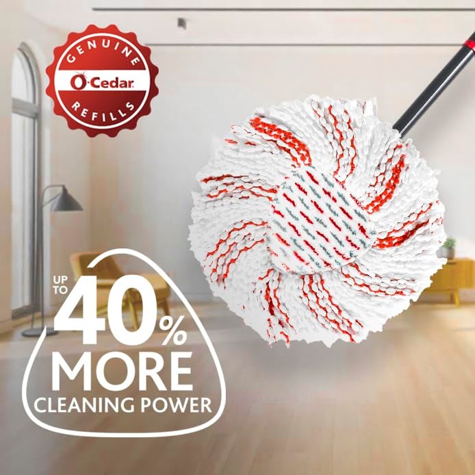 o cedar O-Cedar EasyWring Deep Clean Refill (4-Pack) | 40% More Cleaning Power | Microfiber Mop Refill Compatible with O-Cedar EasyWring Spin Mop & Bucket System - Image 3