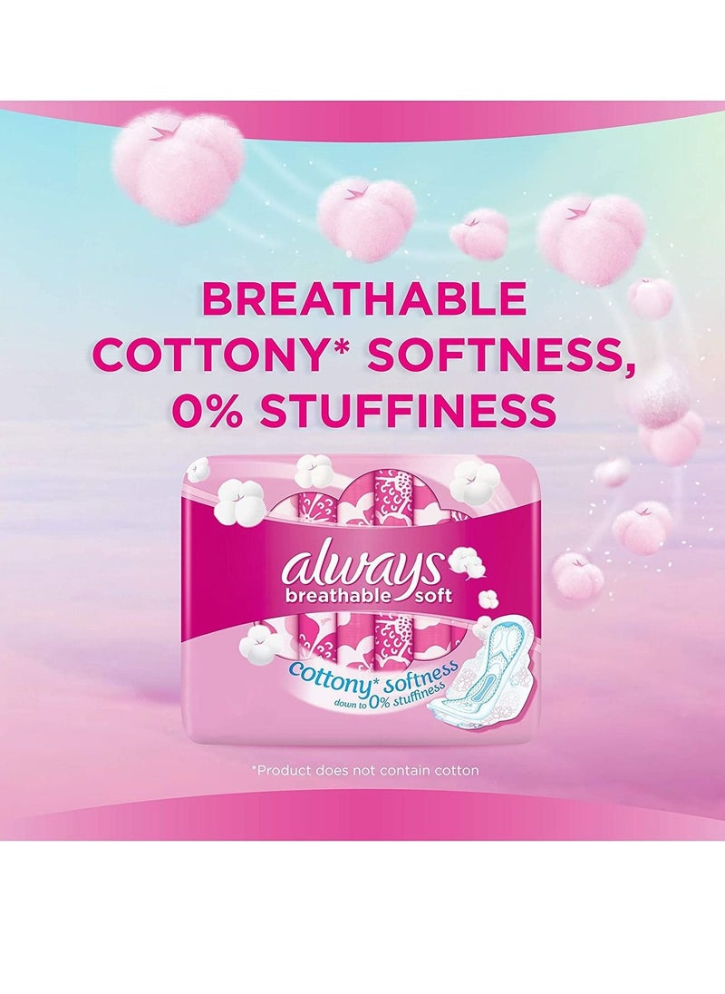 Always - Breathable Soft Maxi Thick, Large Sanitary Pads With Wings, 10 Pads Pink Large - Image 1