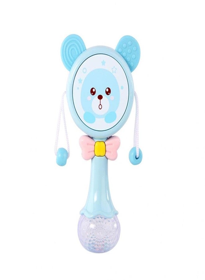 BABIES BLOOM Blue Cartoon Pellet Drum Shaking Rattle Hand Bell Music Light Rhythm Teether Baby Musical Rattle Toys Teether (0-3 Year) - Image 2