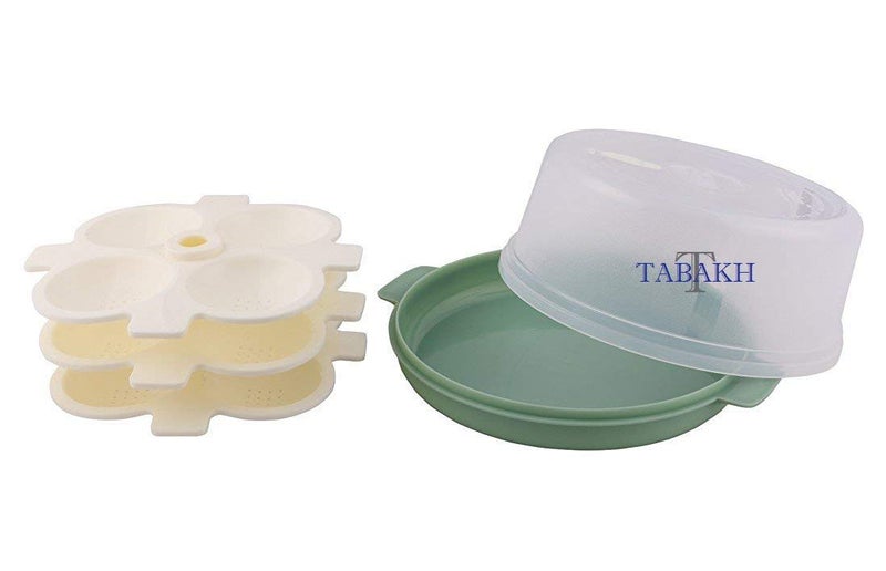 NAYASA Plastic Microwave Big Idli Maker | BPA Free & Food Grade | Make 12 Idlis | Ideal for Steaming Idlis, Pancakes, Modak, Momos | White - Image 2