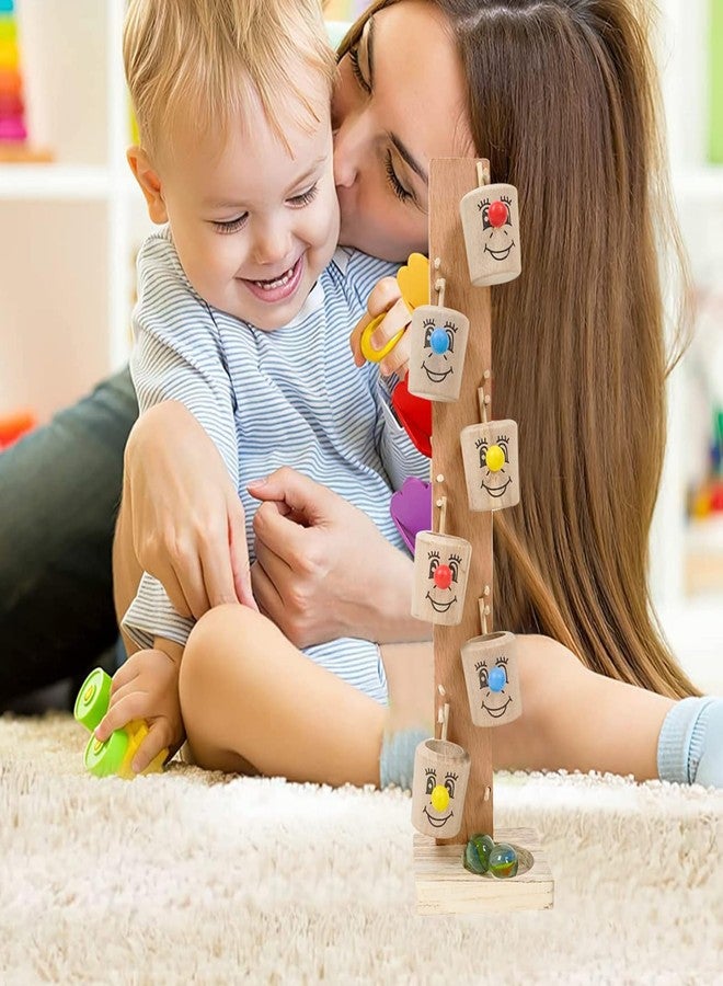 لعبة تويسيل الجميلة، مسار انزلاق الكرات الرخامية الخشبية مع 6 دلاء قابلة للإمالة، لعبة عائلية ممتعة - Image 3