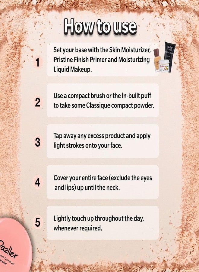 Dazller Classique Compact Powder, 9g - (Pack of 2), 8011 Dusky R2, Velvety Natural Finish, Oil-Control, Sebum Absorption Formula, No-makeup look, Emollient-rich - Image 5