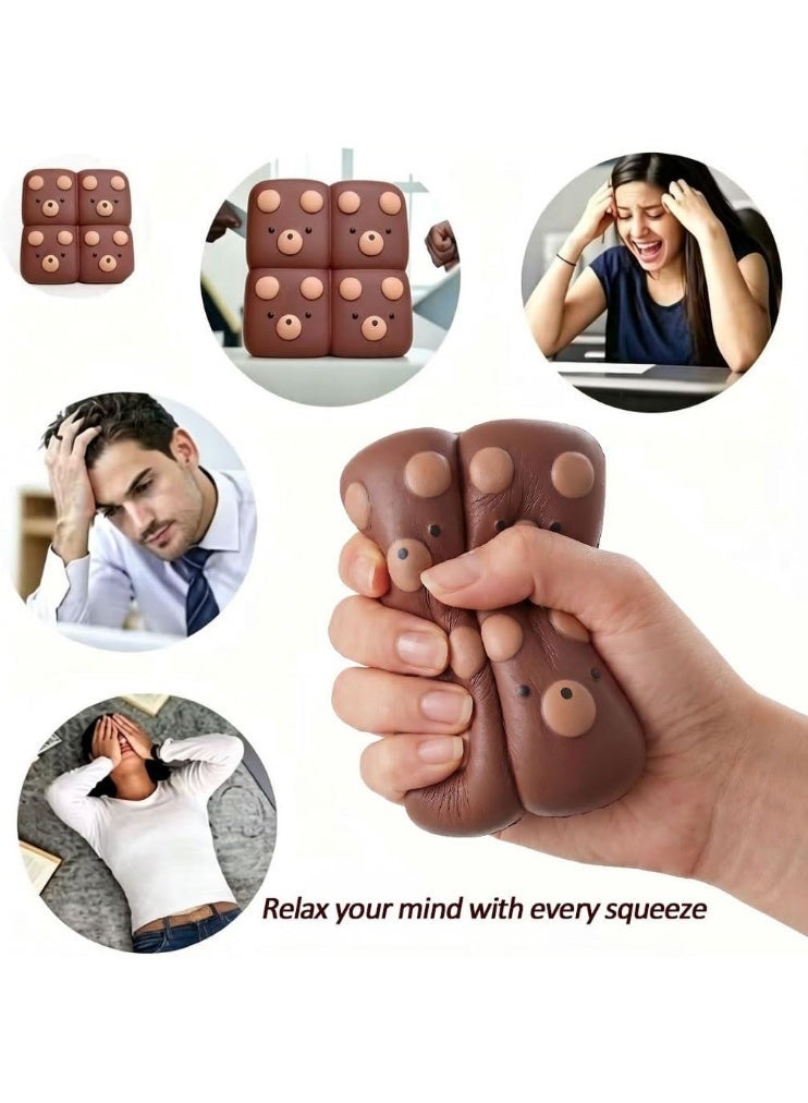 Meetion Bread Butter Squishy, Slow Rising Squeeze Toy for Kids Adult, 4.3inch Squeeze Bread Chocolate Bear Toy, PU Material Stress Relief & Fidget Toy for Office or Party Favor (Bread-Bear) - Image 3