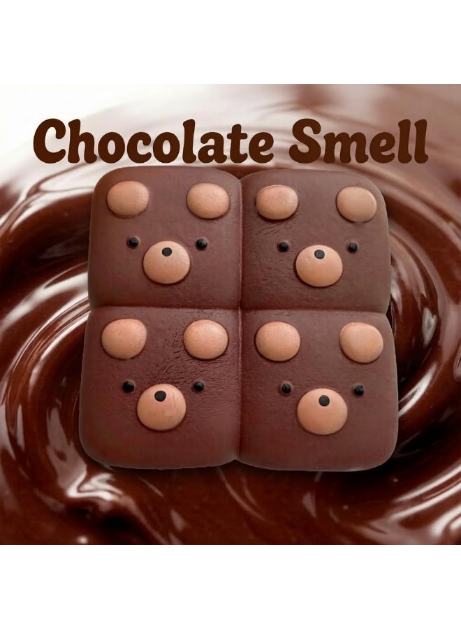 Meetion Bread Butter Squishy, Slow Rising Squeeze Toy for Kids Adult, 4.3inch Squeeze Bread Chocolate Bear Toy, PU Material Stress Relief & Fidget Toy for Office or Party Favor (Bread-Bear) - Image 4