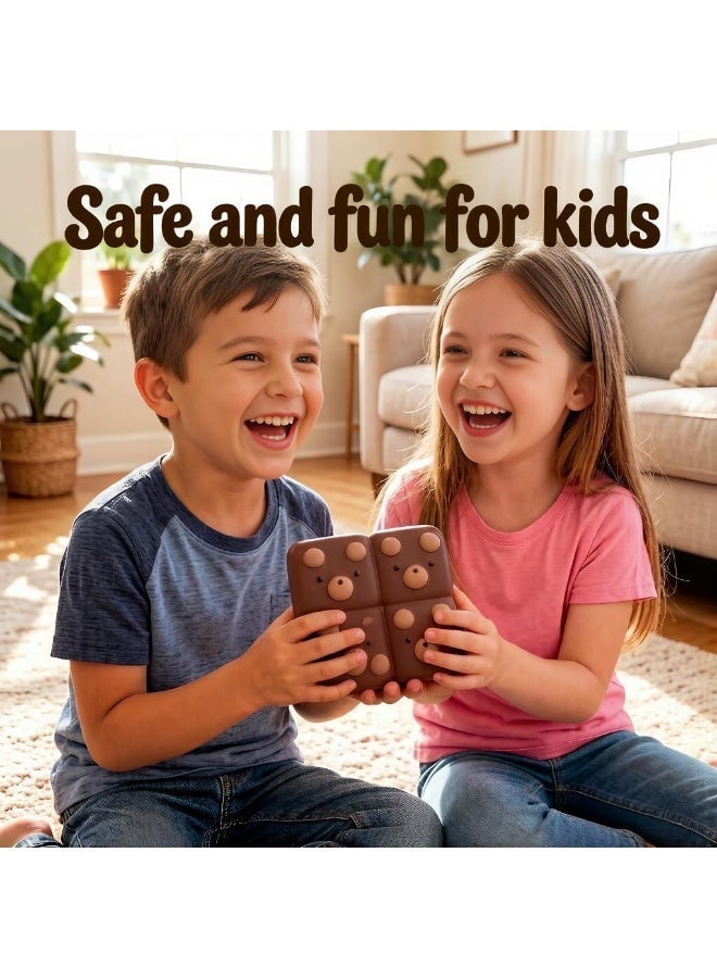 Meetion Bread Butter Squishy, Slow Rising Squeeze Toy for Kids Adult, 4.3inch Squeeze Bread Chocolate Bear Toy, PU Material Stress Relief & Fidget Toy for Office or Party Favor (Bread-Bear) - Image 5