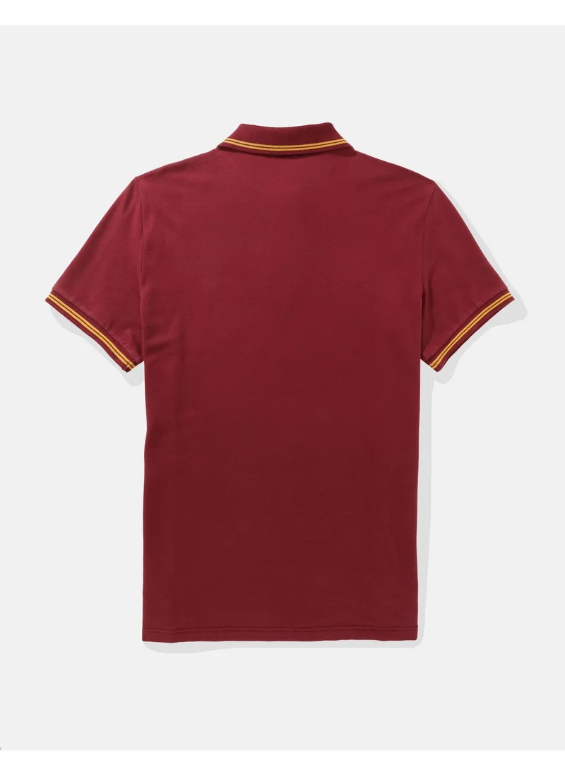 American Eagle Tipped Flex Pique Short Sleeve Polo Shirt