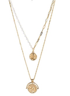Just Peachy Gold-Plated Layered Beaded Necklace by Just Peachy – Elegant Multi-Layer Design – High-Quality Durable Finish – Adjustable Length – Perfect for Everyday Wear & Special Occasions