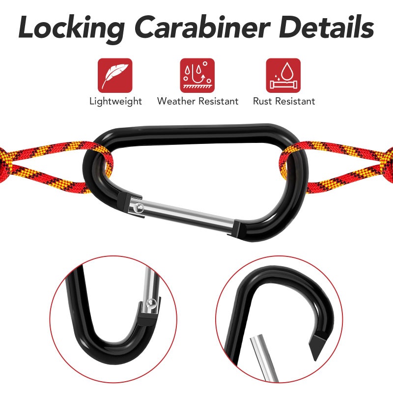 Zalava Aluminum Carabiner Clip D Ring, 24PC Keychain Clips Spring Snap Hook,Small Carabiners Set for Outdoor Camping Fishing Hiking Car Keychain - Image 4