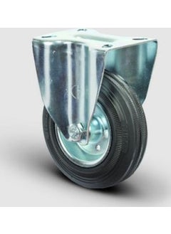 Emes Fixed Plate Mounted, Bushed, Rubber Light Industrial Wheel, Diameter: 125 - Em02 Spr 125 
