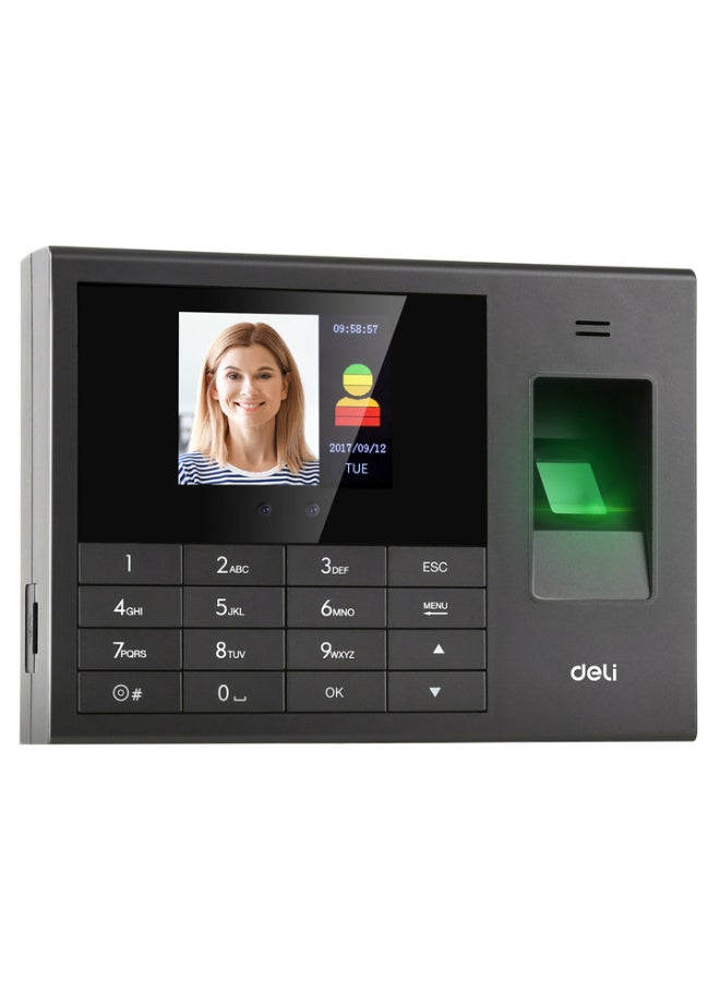 Deli E3765 Face & Fingerprint Attendance Machine - 2.4" Screen Time Clock, 200 Face & 1000 Fingerprint Capacity, Auto Report Generation & Real Voice Feedback for Office Access Control - Image 2