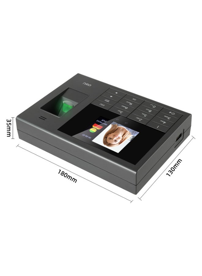Deli E3765 Face & Fingerprint Attendance Machine - 2.4" Screen Time Clock, 200 Face & 1000 Fingerprint Capacity, Auto Report Generation & Real Voice Feedback for Office Access Control - Image 3