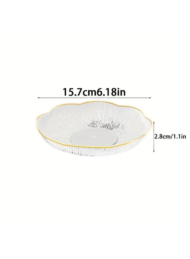 Gold Premium Premium Salad Plates 8 Count Transparent PET Material For Snacks Western Food Salad Fruit Vegetable Display And Storage Home Kitchen Dining Table Tableware - Image 3