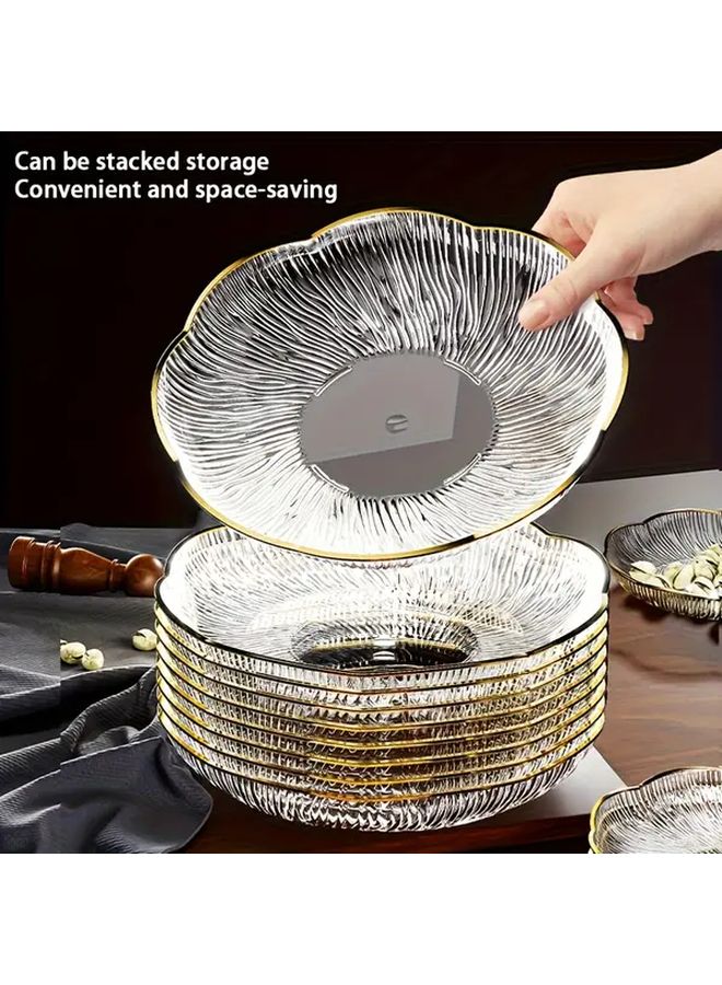 Gold Premium Premium Salad Plates 8 Count Transparent PET Material For Snacks Western Food Salad Fruit Vegetable Display And Storage Home Kitchen Dining Table Tableware - Image 5