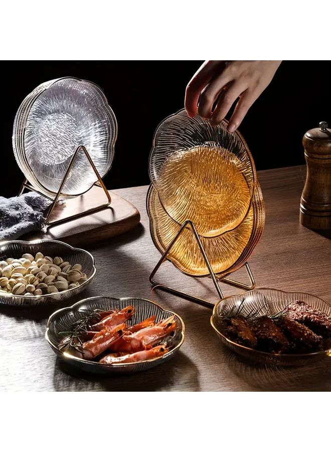 Gold Premium Premium Salad Plates 8 Count Transparent PET Material For Snacks Western Food Salad Fruit Vegetable Display And Storage Home Kitchen Dining Table Tableware - Image 1