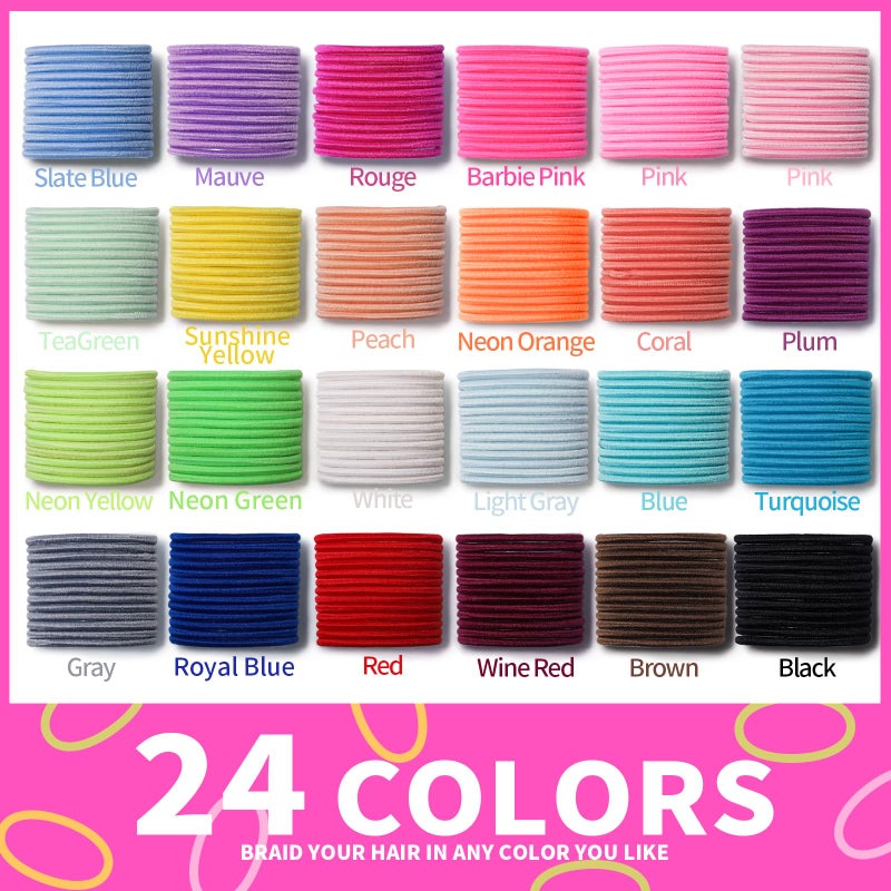 YGDZ Toddler Hair Accessories: 312 Elastic Hair Ties in 24 Colors, Small 3cm No Crease Ponytail Holders for Girls - Image 5