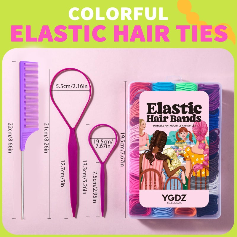 YGDZ Toddler Hair Accessories: 312 Elastic Hair Ties in 24 Colors, Small 3cm No Crease Ponytail Holders for Girls - Image 3