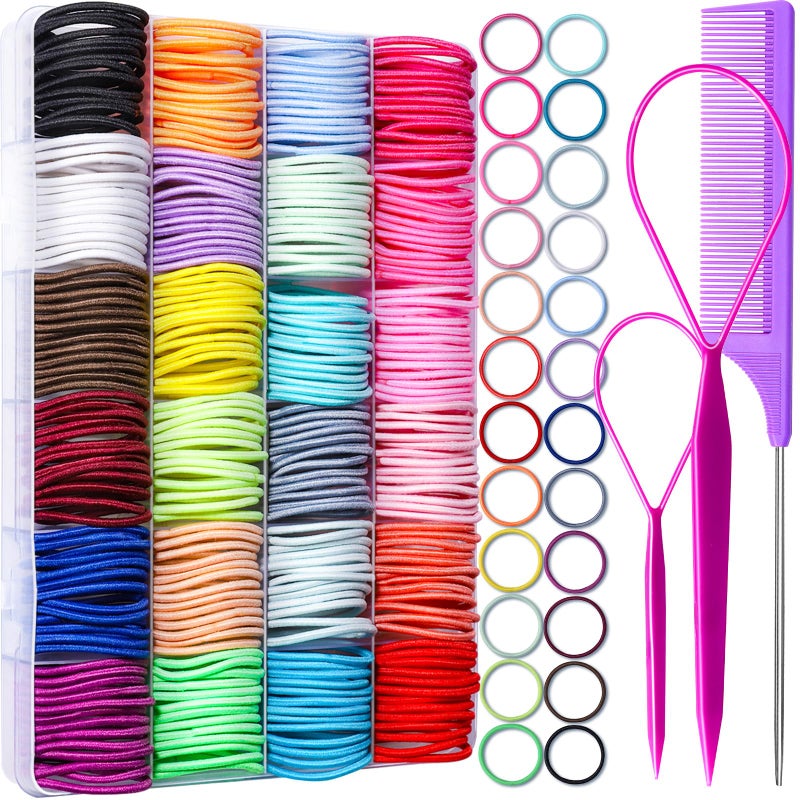 YGDZ Toddler Hair Accessories: 312 Elastic Hair Ties in 24 Colors, Small 3cm No Crease Ponytail Holders for Girls - Image 1