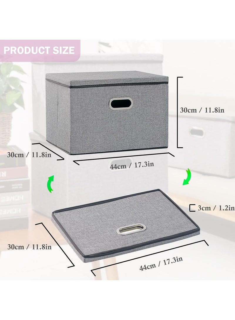 AUTOYSUR Clothes Organizer Drawer with Cover, Foldable Fabric Storage Boxes Cloth Storage Organizer Drawer Storage Cubes, Wardrobe Clothes Organizer Toys Storage Bin for Underwear Socks (grey-1pc)  - Image 2