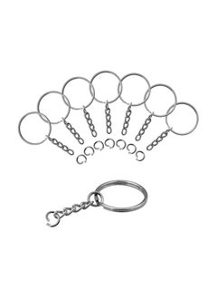 Keychain Ring, Key Ring with Chain and Jump Rings 1 Inch Small Size Metal Steel Split Key Rings Keychain Parts with Open Jump Ring Connector for Home and Crafts, 90 Pack