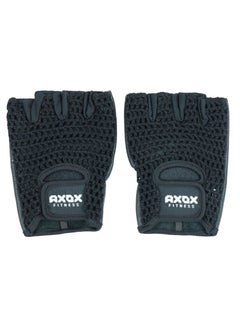 AXOX Fitness Leather Fitness Gloves | Black Large  - Image 1