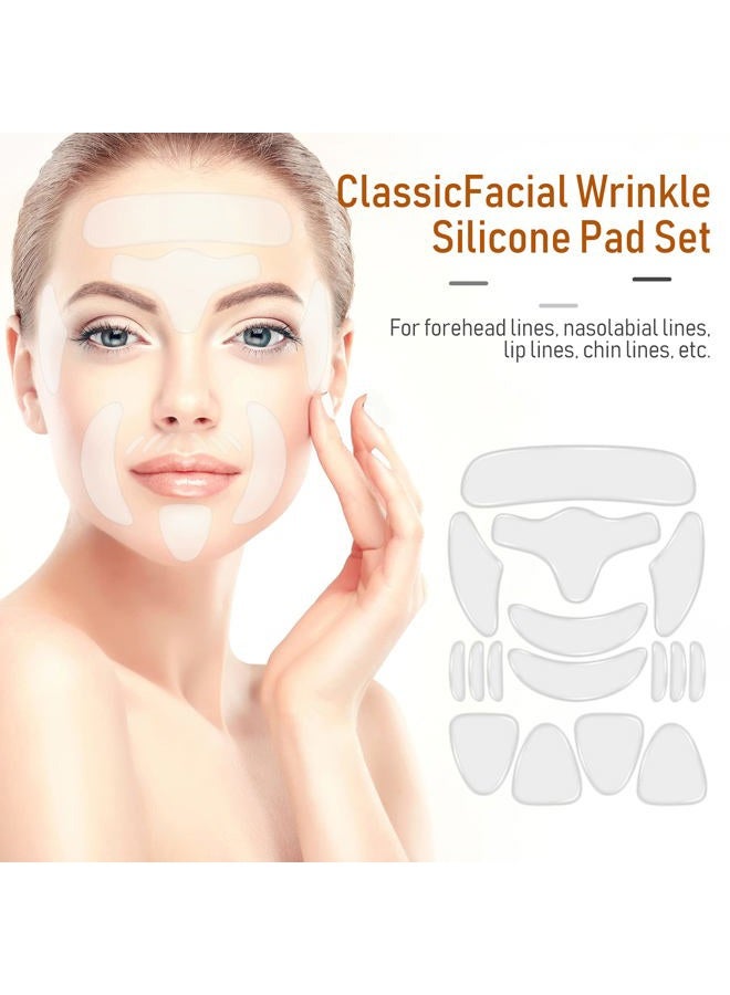 Maitys 32 Pcs Facial Chest Neck Silicone Pad Reusable Face Forehead Patches Facial Sleeping Mask Cover for Smoothing Chest Neck Forehead Eye Mouth (Clear,Pink) - Image 3