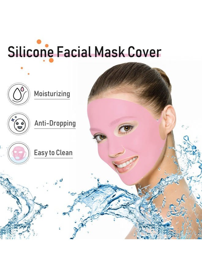 Maitys 32 Pcs Facial Chest Neck Silicone Pad Reusable Face Forehead Patches Facial Sleeping Mask Cover for Smoothing Chest Neck Forehead Eye Mouth (Clear,Pink) - Image 5