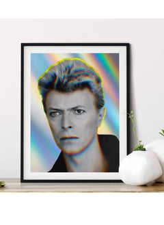 David Bowie Holographic Vintage Style Abstract Art Poster with Frame 50x40cm