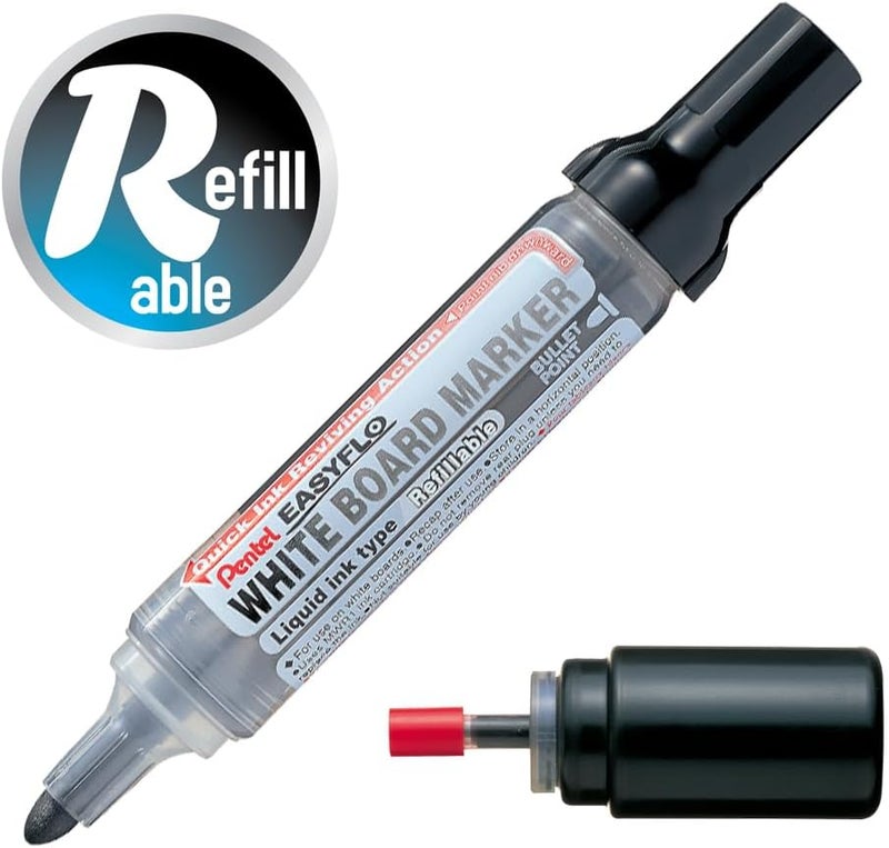 Pentel Easyflo Whiteboard Marker Ink Refill - Black Pack of 12 - Image 3