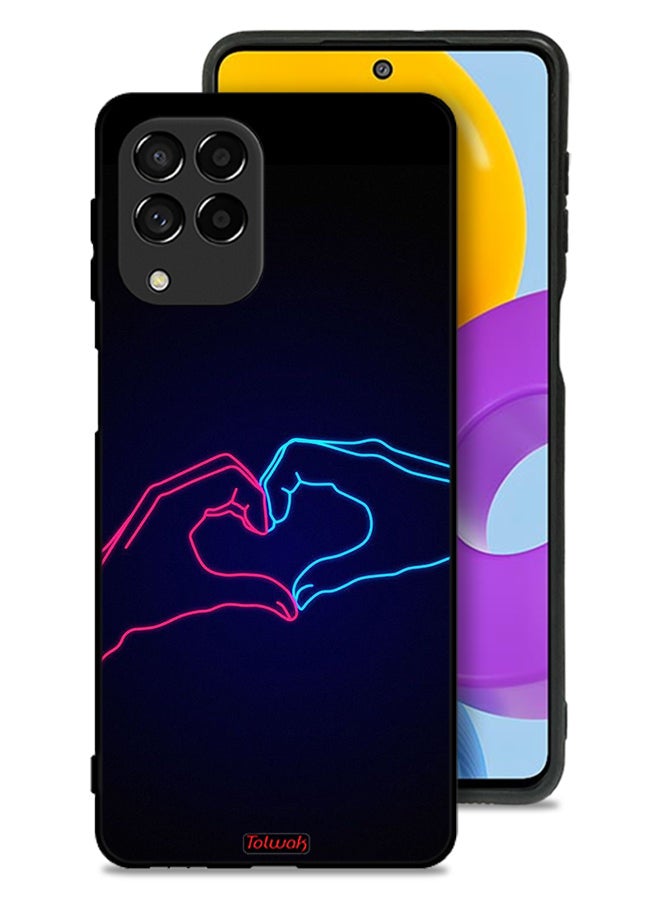 Tolwak Samsung Galaxy M53 Protective Case Cover Touching Hand Making Heart - Image 1
