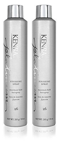 Kenra Platinum Finishing Spray 26 50 Maximum Hold Hairspray Fastdrying NonFlaking NonDrying HumidityResistant AllDay Style Retention HighShine Finish All Hair Types 10 oz 2Pack - Image 2