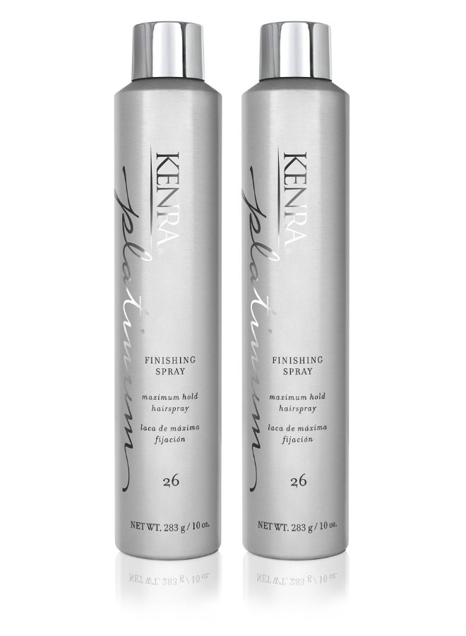 Kenra Platinum Finishing Spray 26 50 Maximum Hold Hairspray Fastdrying NonFlaking NonDrying HumidityResistant AllDay Style Retention HighShine Finish All Hair Types 10 oz 2Pack - Image 3