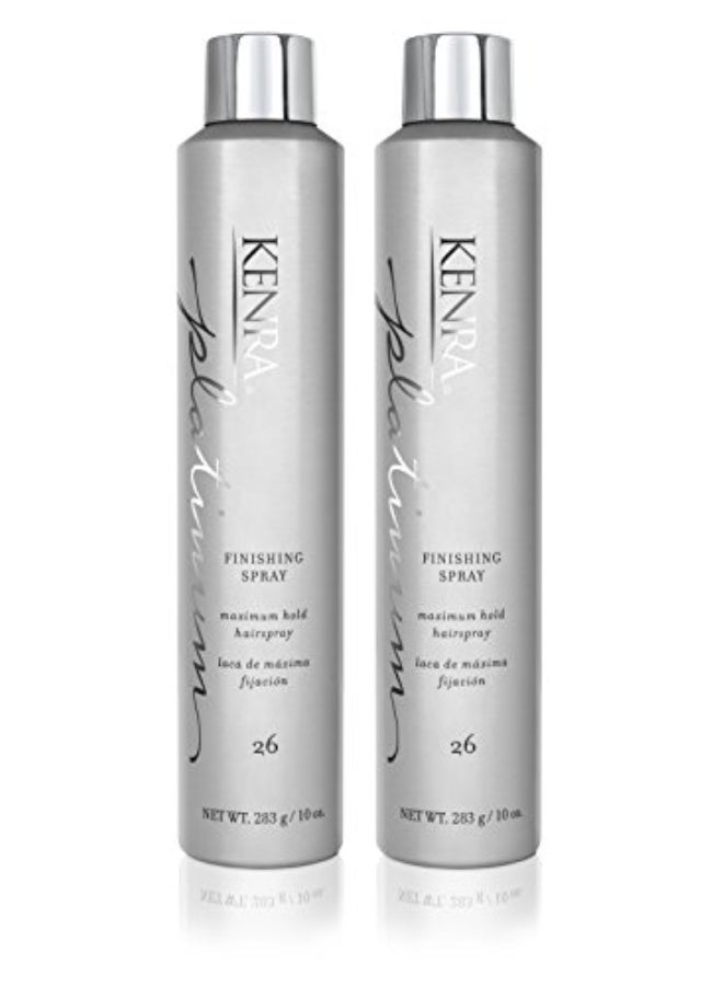 Kenra Platinum Finishing Spray 26 50 Maximum Hold Hairspray Fastdrying NonFlaking NonDrying HumidityResistant AllDay Style Retention HighShine Finish All Hair Types 10 oz 2Pack - Image 1