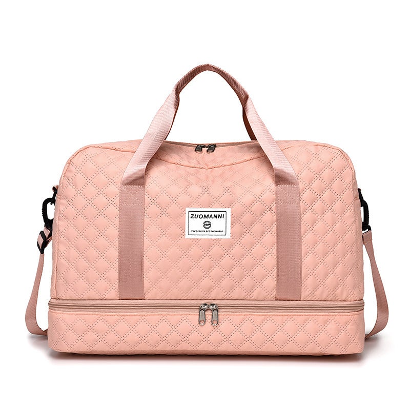 Generic Wholesale Gym Bag Independent Shoe Warehouse Short-distance Travel Bag Womens Portable Travel Large Capacity Fashionable Casual Luggage Bag Pink 