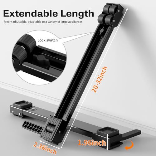 KVRG Appliance Rollers Heavy Duty,Newest Extendable Appliance Sliders,Liftable Washing Machine Base,Easily Move Washer and Dryer Machines,Refrigerators,Furniture-Black - Image 2