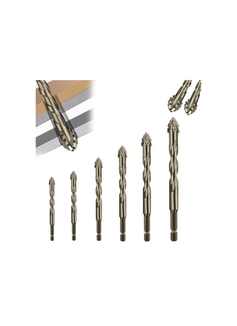 New Four-Flute Sawtooth Eccentric Drill Bit, High-Strength Eccentric Twist Drill Bit, High Strength Eccentric Twist Drill Bit Set, Multifunction Drill Bit Sets