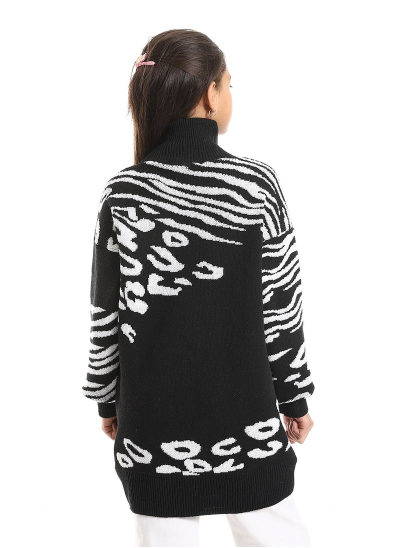 Caesar Girls Wool Pullover With Mutlicolour Design  - Image 4