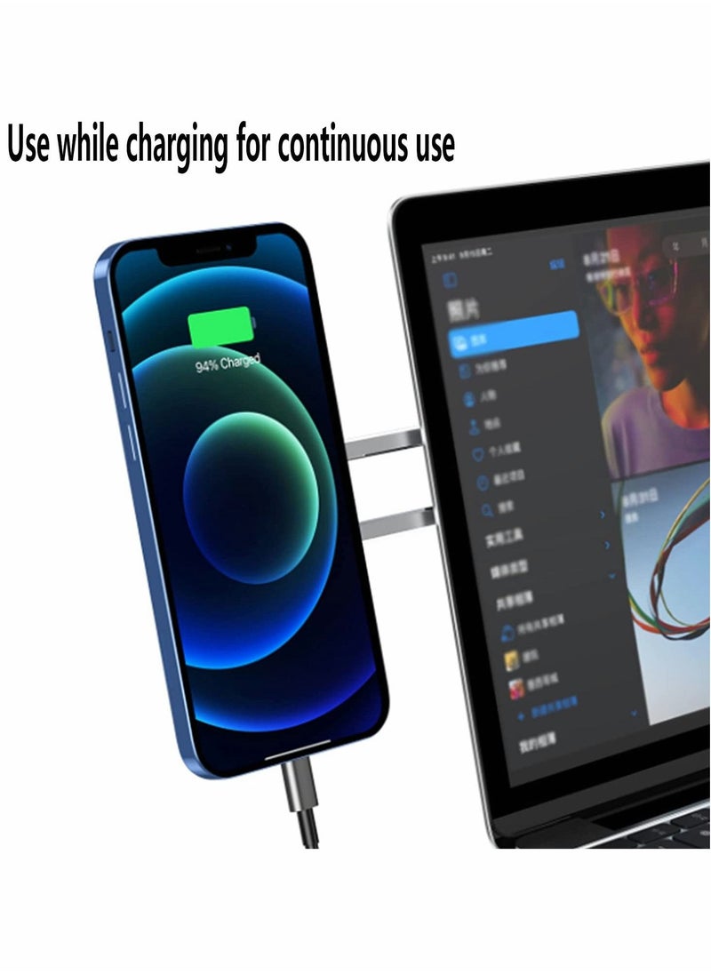 Excefore Magnetic Phone Holder, Laptop or Desktop Monitor Side Mount Phone Holder, Slim Portable Foldable Computer Expansion Bracket Compatible with Any Phone  - Image 5