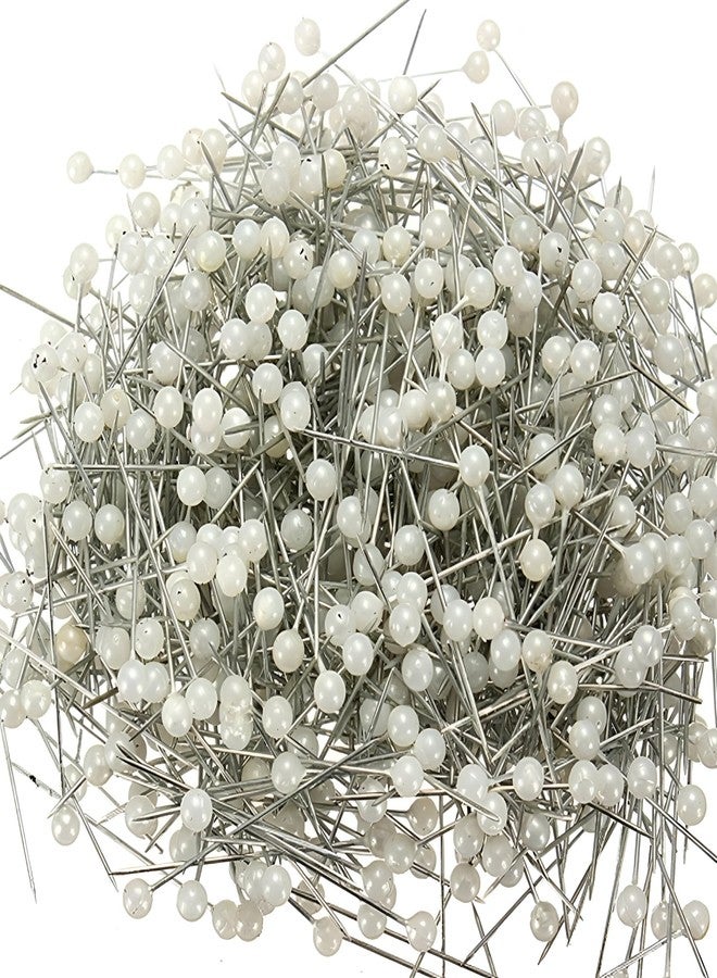 Wetco 800 Pcs Sewing Pins, 1.5 in Round Pearl Heads Pins, Pearlized Pins, Pearl Push Pins, Dressmaker Pins, Quilting Pins for Fabric, Craft and Sewing Project, Weddings Corsage Florists (White) - Image 1