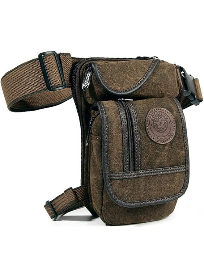PROMASS promass Thigh Drop Leg Bag for Men Fanny Pack Tactical Military Motorcycle Rider Multi-pocket Waist Bags Mens Travel Hiking Climbing Cycling Outdoors, Coffee, - Image 1