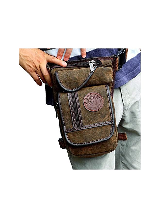 PROMASS promass Thigh Drop Leg Bag for Men Fanny Pack Tactical Military Motorcycle Rider Multi-pocket Waist Bags Mens Travel Hiking Climbing Cycling Outdoors, Coffee, - Image 2