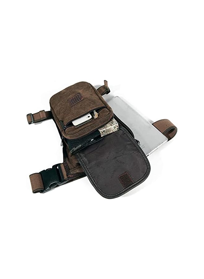 PROMASS promass Thigh Drop Leg Bag for Men Fanny Pack Tactical Military Motorcycle Rider Multi-pocket Waist Bags Mens Travel Hiking Climbing Cycling Outdoors, Coffee, - Image 5