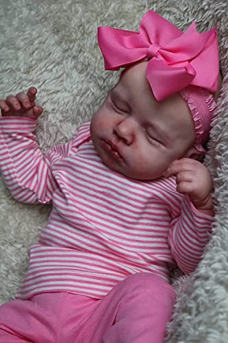 TatuDoll Reborn Baby Doll Clothes Accessories Girl 18 inch Pink Striped 3 pcs Set for 1820 inch Reborn Doll - Image 5