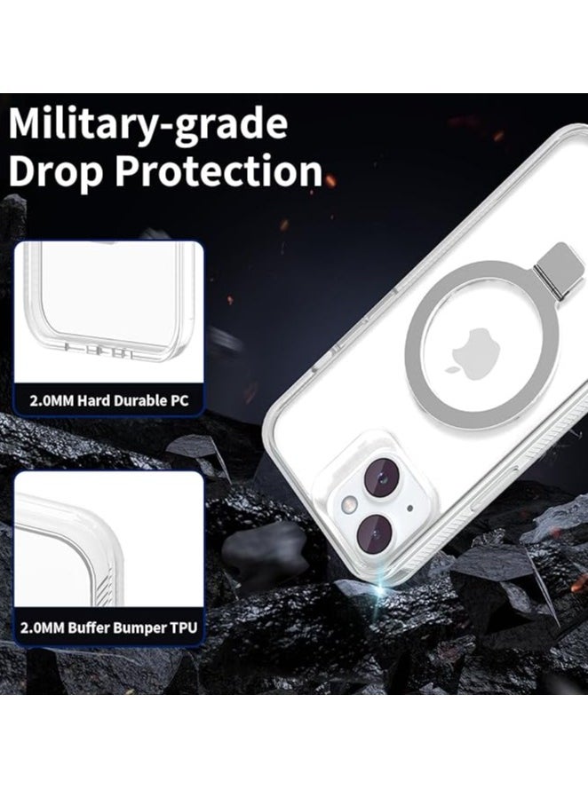 YoYoTech Designed for iPhone 15 Plus Case with Matte Finish Translucent Magnetic Invisible Stand [Compatible with MagSafe] [Military Grade Drop Tested] Non-Yellowing Shockproof Protective Slim Case-Clear  - Image 3