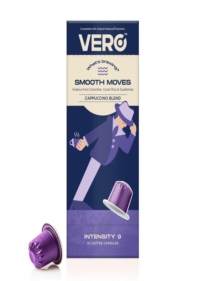 VERO | Cappuccino | Nespresso Compatible Coffee Capsules | Pack of 10 | 99g | Arabica Blend from Latin America | Intensity - 9 | Smooth Moves - Image 1