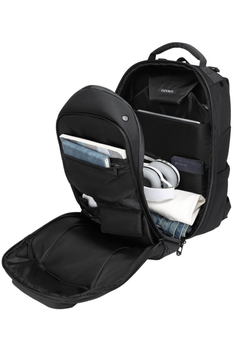 أوزوكو حقيبة ظهر لابتوب للسفر والأعمال أوزوكو 9717 – مقاومة للماء، متعددة الجيوب، أسود - Image 4